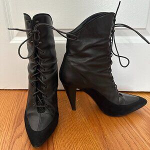 Proenza Schouler Lace Up Pointed Toe High Heel Boots - Size 40